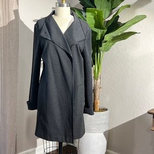 Lafayette 148 size:L jacket w/sweater sleeves.  Button top closure/or left open
